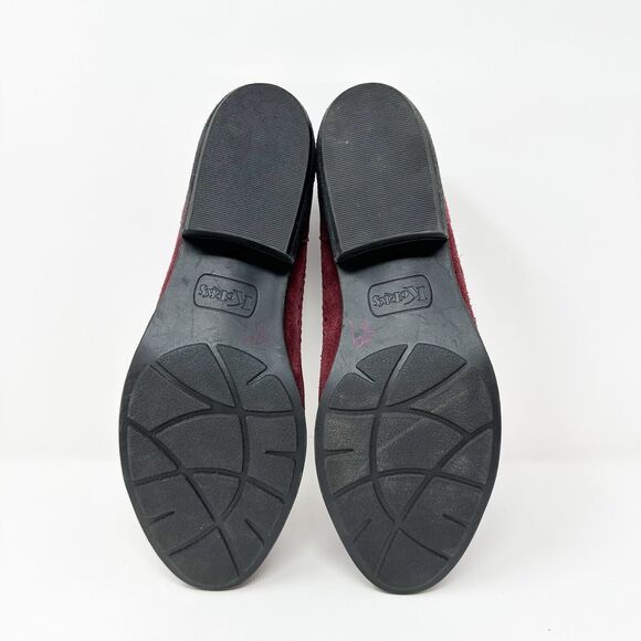 Korks Womens Burgundy Suede Slip-on Loafers Size 7.5M Comfortable Preppy Casual - Picture 6 of 13